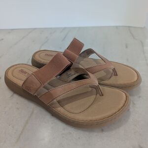 Born Women's Tan Leather Comfort Sandal Slip-On Thong Size 9